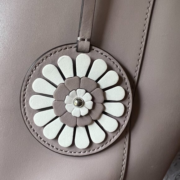 Kate Spade Taupe Leather Daisy Key Fob Tote - Picture 2 of 9